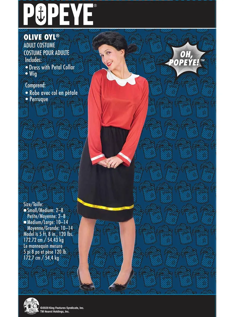 Popeye Olive Oyl Womens Dress Up Costume
