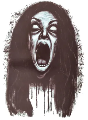 Possessed Woman Window Cling Halloween Decoration