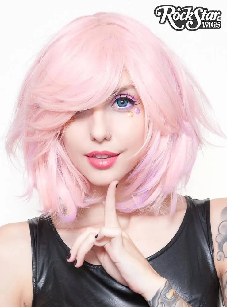 Powder Pink 12" Womens Deluxe Bob Fashion Wig