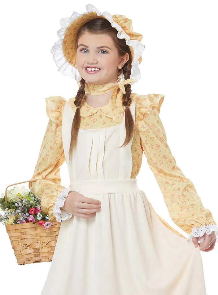 Prairie Girls Yellow Colonial Era Dress Up Costume