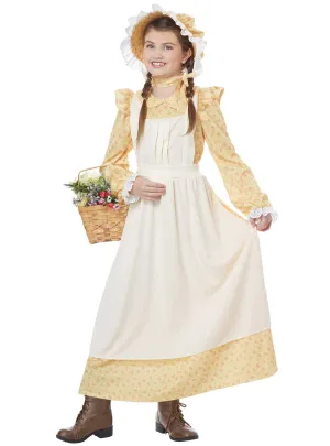 Prairie Girls Yellow Colonial Era Dress Up Costume