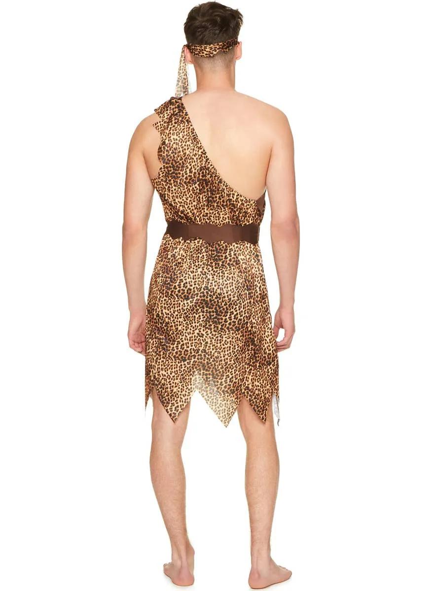 Prehistoric Mens Leopard Print Caveman Costume