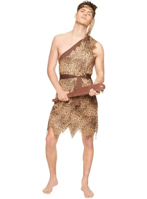 Prehistoric Mens Leopard Print Caveman Costume