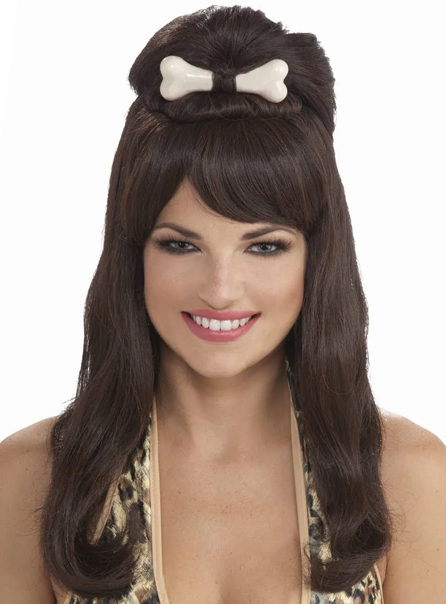 Prehistoric Princess Womens Long Brown Costume Wig