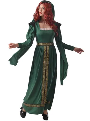 Pretty Green Medieval Princess Womens Costume