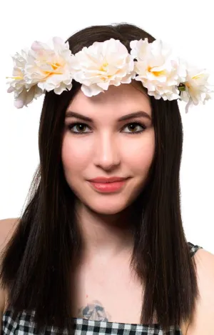 Pretty Peach Flower Headband Costume Accessory
