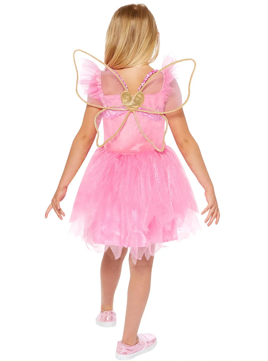 Pretty Pink Butterfly Fairy Girls Tutu Costume Dress