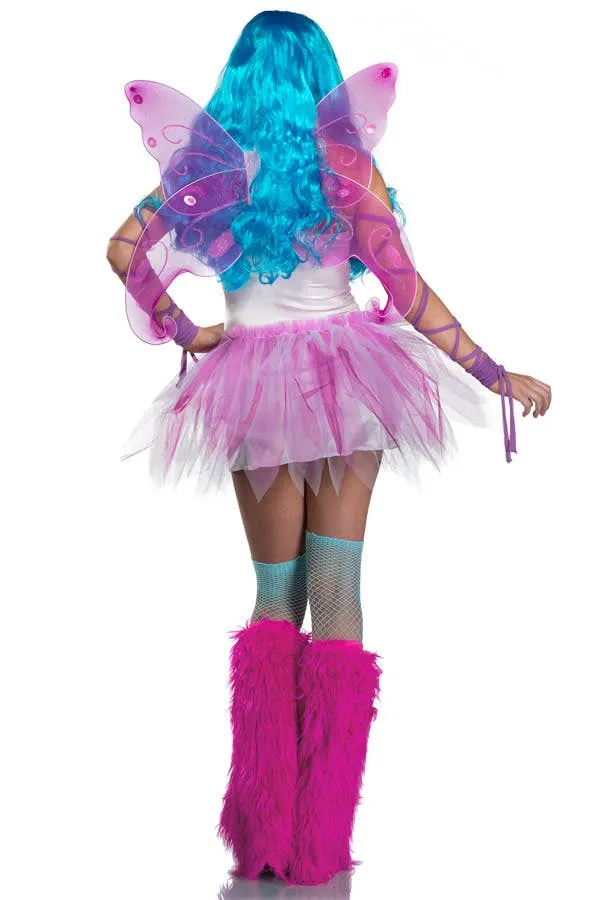 Pretty Pink Fairy Womens Sexy Fancy Dress Costume