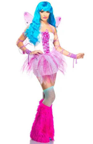 Pretty Pink Fairy Womens Sexy Fancy Dress Costume