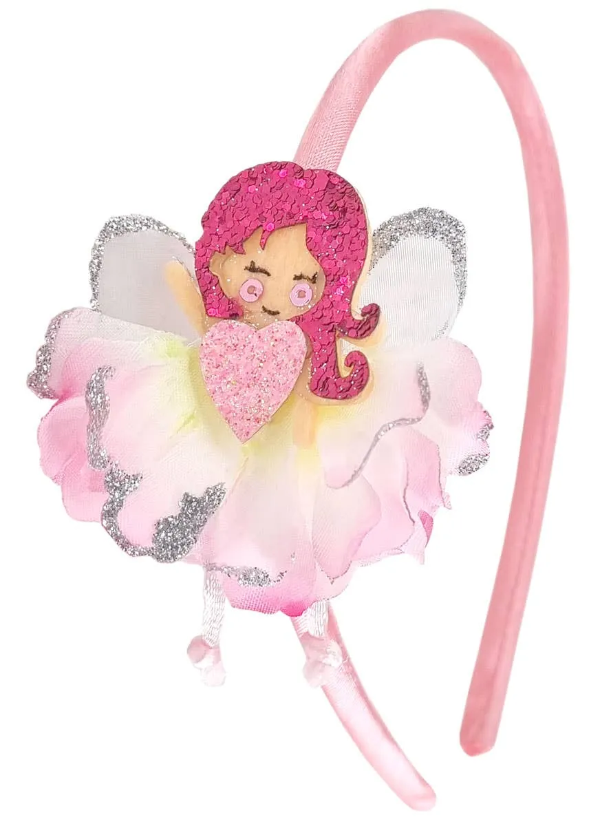 Pretty Pink Flower Fairy Girls Costume Headband