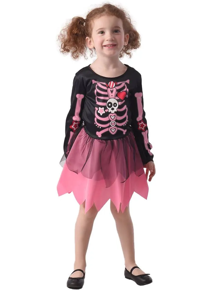 Pretty Pink Skeleton Toddler Girls Halloween Costume