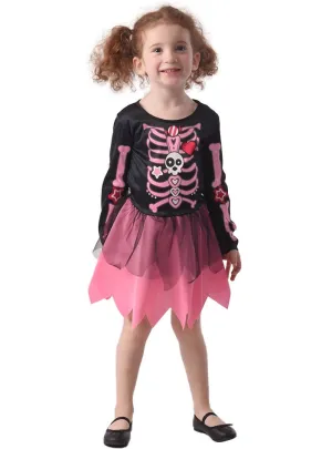 Pretty Pink Skeleton Toddler Girls Halloween Costume