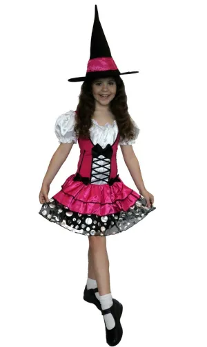 Pretty Pink Witch Girls Halloween Costume
