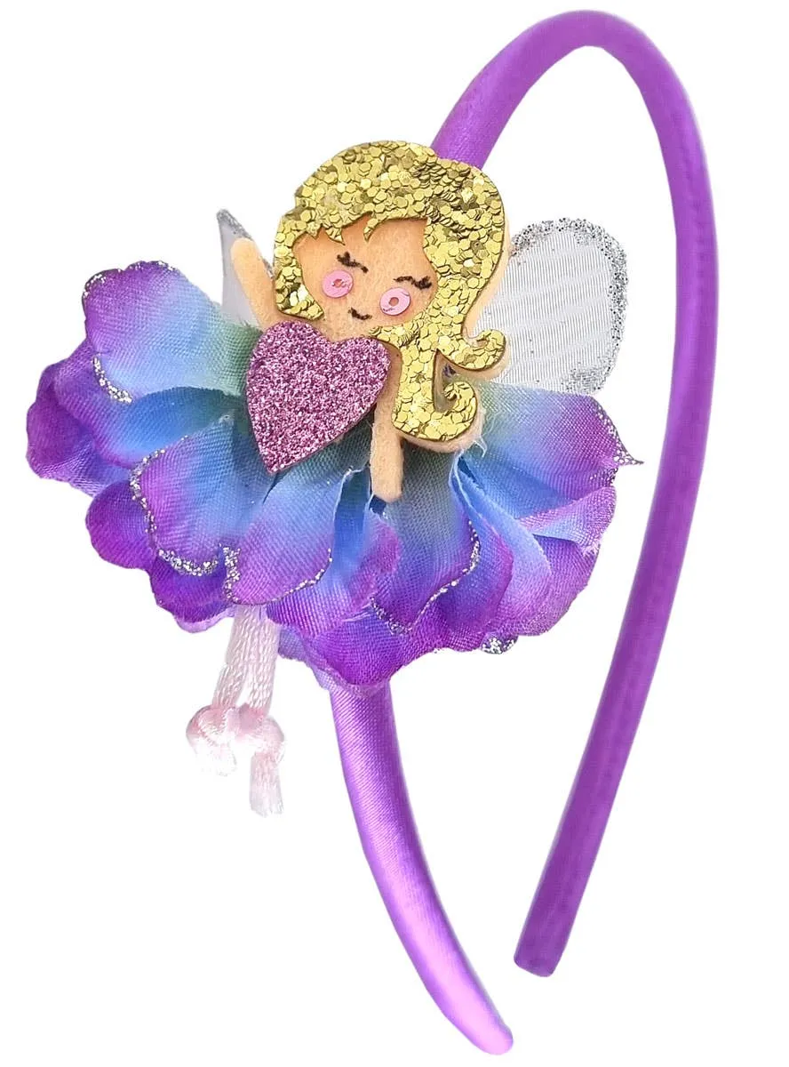 Pretty Purple Flower Fairy Girls Costume Headband