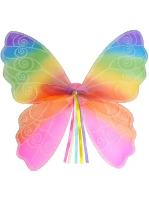 Pretty Rainbow Butterfly Girls Costume Wings