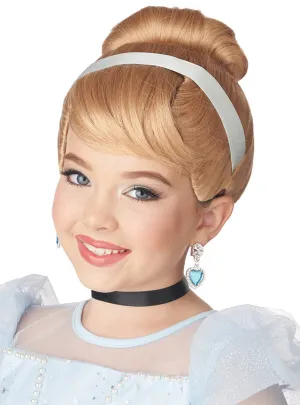 Princess Cinderella Blonde Updo Girls Character Costume Wig