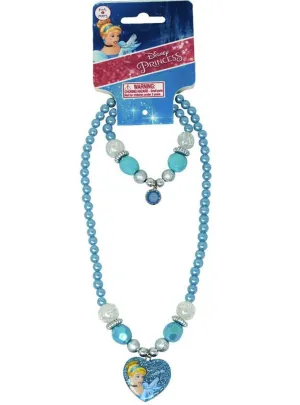 Princess Cinderella Girls Beaded Bracelet and Necklace Set