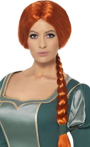 Princess Fiona Long Auburn Plaited Costume Wig