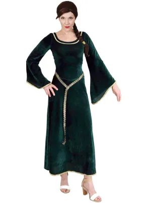 Princess Fiona Womens Green Medieval Costume