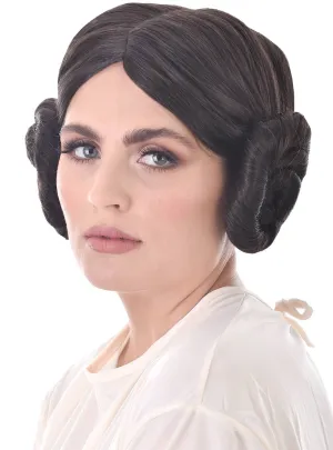 Princess Leia Inspired Brown Space Buns Womens Costume Wig