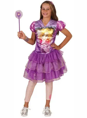 Princess Rapunzel Girls Hooded Costume Dress
