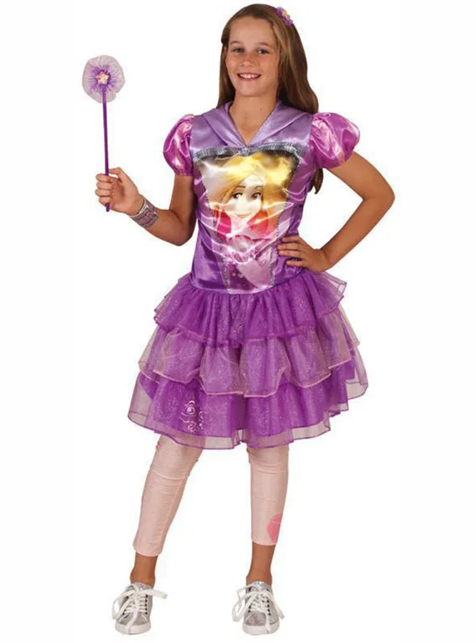 Princess Rapunzel Girls Hooded Costume Dress