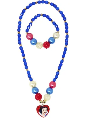 Princess Snow White Girls Beaded Bracelet and Necklace Set