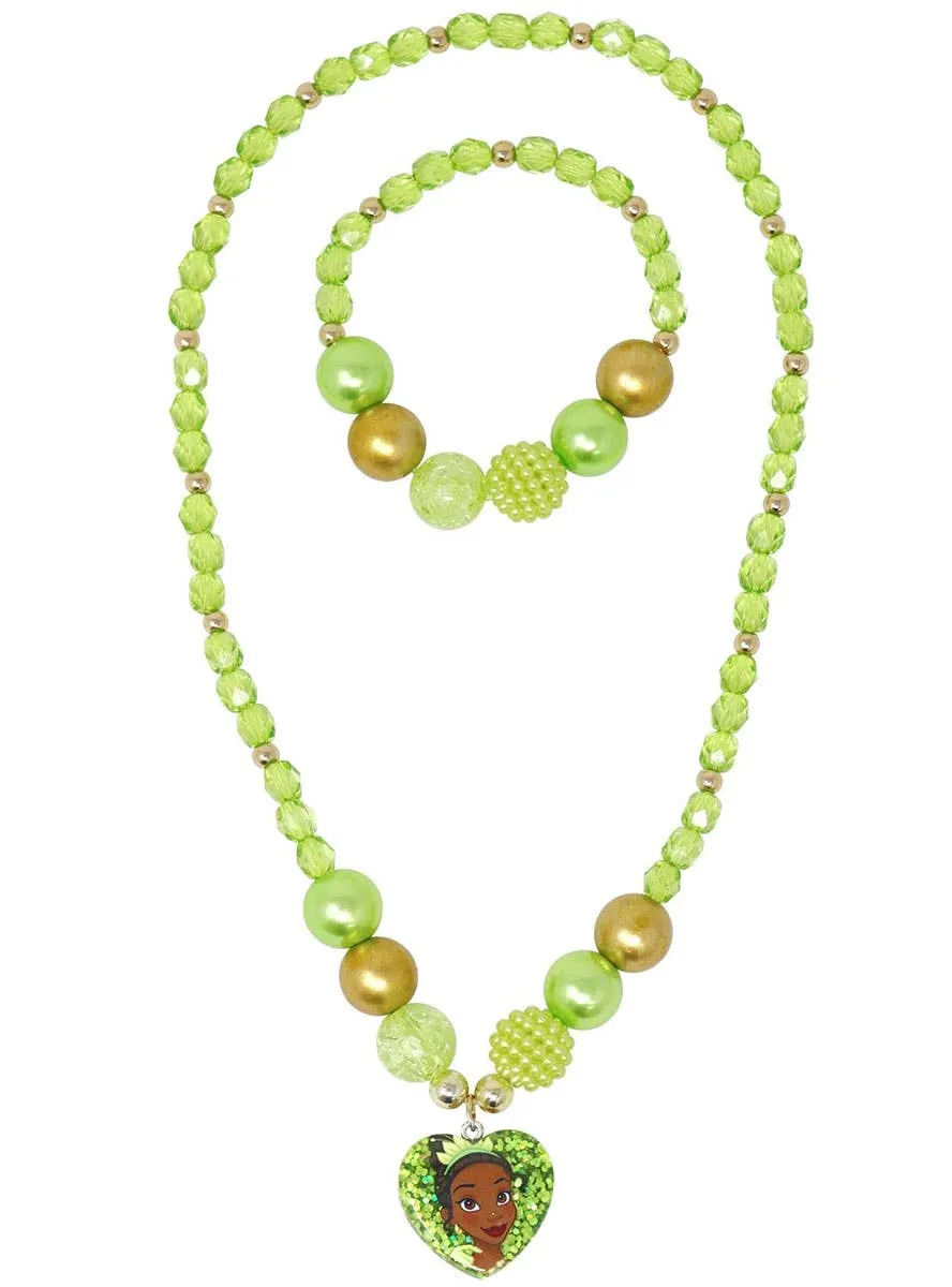 Princess Tiana Girls Beaded Bracelet and Necklace Set