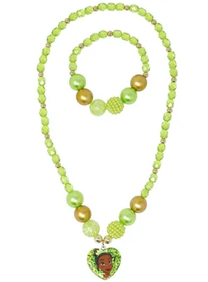Princess Tiana Girls Beaded Bracelet and Necklace Set
