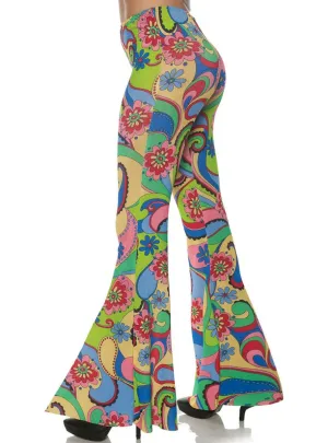 Psychedelic Flared Hippie Womens 70s Costume Pants