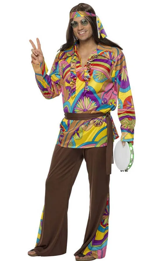 Psychedelic Hippie Mens 70s Costume