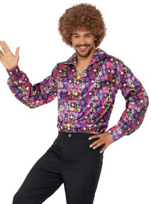 Psychedelic Print Mens 1960s Costume Shirt