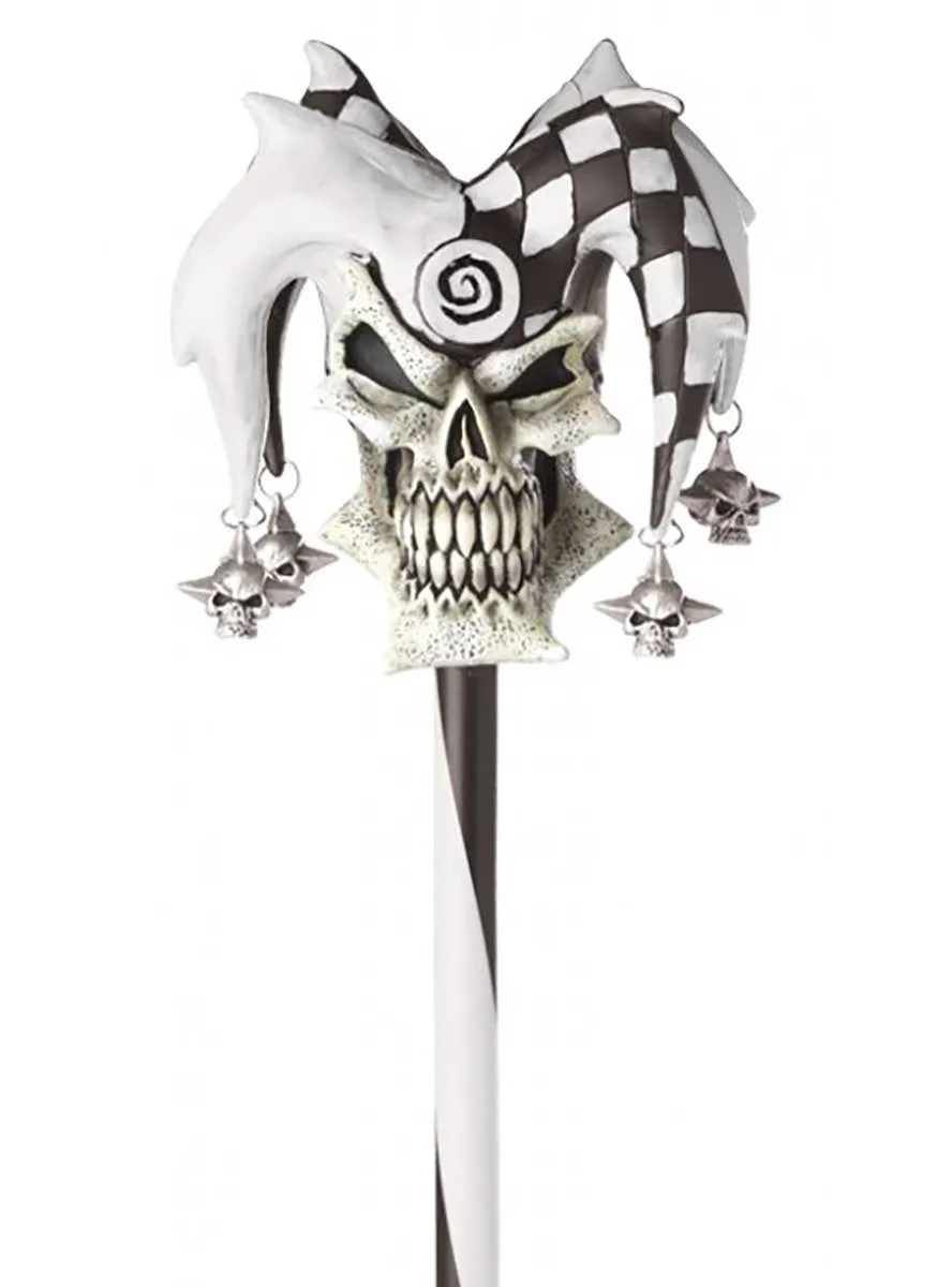 Psycho Jester Black and White Halloween Cane