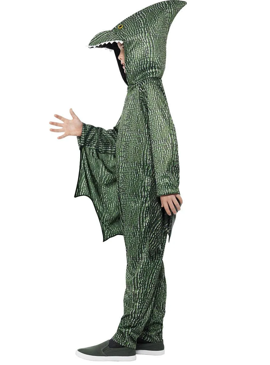 Pterodactyl Girls Green Dinosaur Onesie Costume