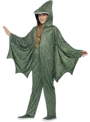 Pterodactyl Girls Green Dinosaur Onesie Costume