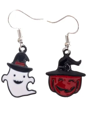 Pumpkin and Ghost Halloween Costume Earrings