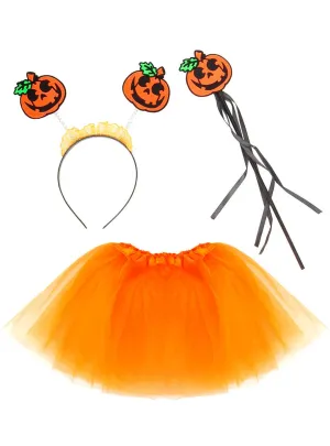 Pumpkin Cutie Orange 3 Piece Girls Halloween Tutu Set