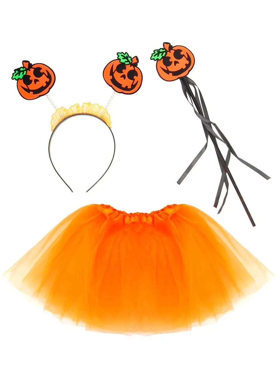 Pumpkin Cutie Orange 3 Piece Girls Halloween Tutu Set