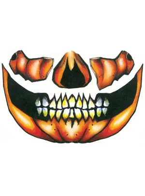 Pumpkin Temporary Face Tattoo Halloween Costume Accessory