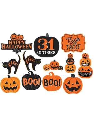 Pumpkins and Cats Halloween Cut Out Decorations