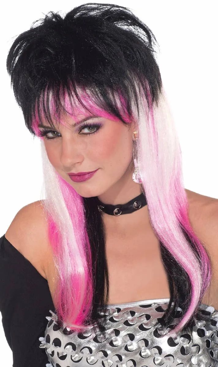 Punk Rock Ravin' Womens Gothic Mullet Costume Wig
