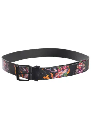 Punk Rocker Tattoo Print Belt Costume Accessory