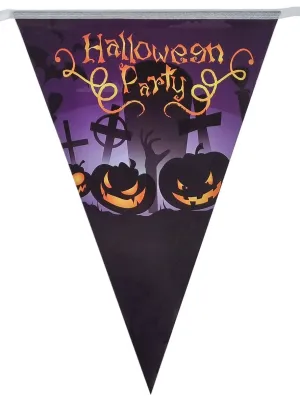 Purple Halloween Party 10 Flag Bunting Halloween Decoration