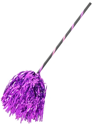 Purple Tinsel Witch Broomstick Halloween Accessory