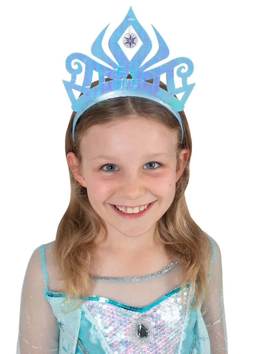 Queen Elsa Girls Blue Disney Frozen Iridescent Costume Tiara