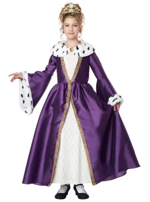 Queen for a Day Girls Purple Medieval Costume