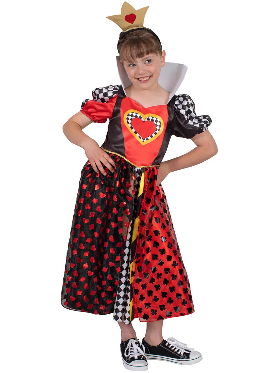 Queen Of Hearts Deluxe Girls Alice In Wonderland Costume