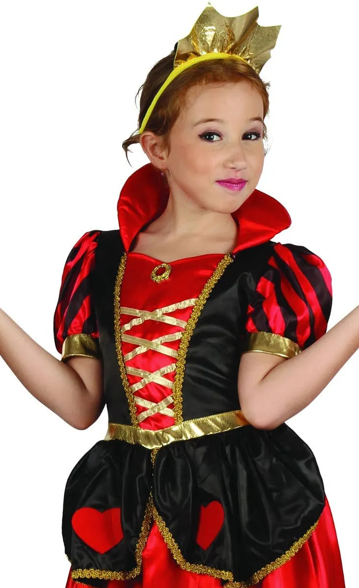Queen of Hearts Girls Fancy Dress Costume