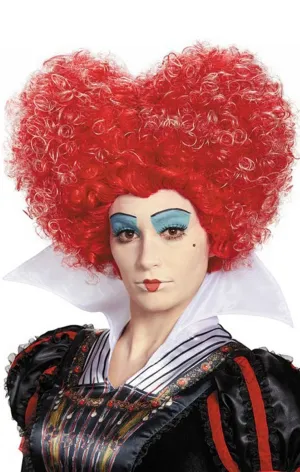 Queen of Hearts Red Curly Heart Shaped Costume Wig
