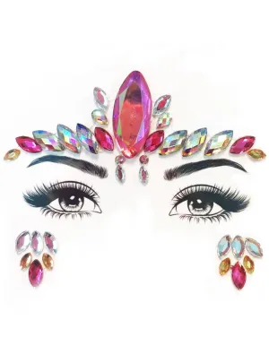 Queen of the Nile Pink and Silver Stick On Face Jewels